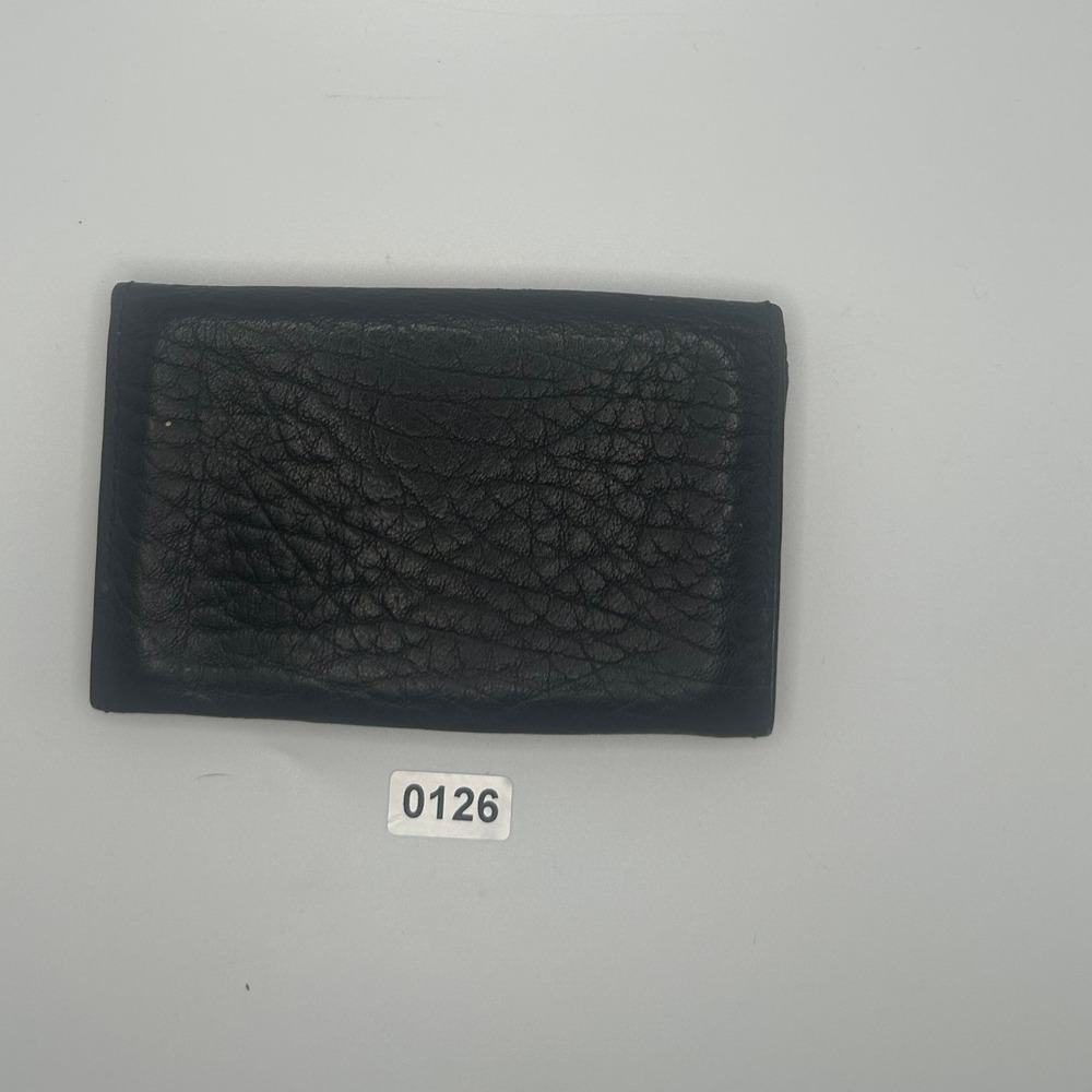 Burberrys Black Leather Bifold Card Holder #126